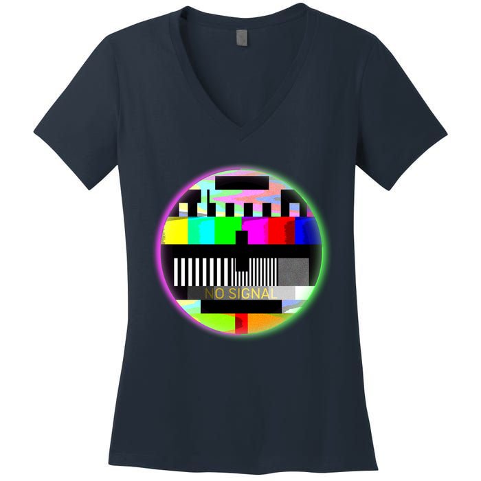 Cool Retro No Tv Signal Women's V-Neck T-Shirt