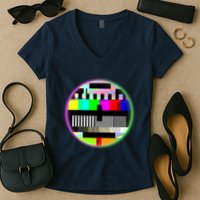 Cool Retro No Tv Signal Women's V-Neck T-Shirt