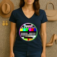 Cool Retro No Tv Signal Women's V-Neck T-Shirt