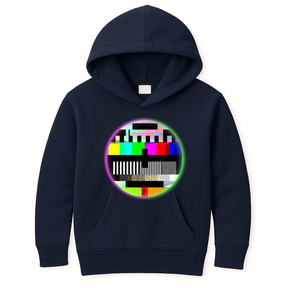 Cool Retro No Tv Signal Kids Hoodie