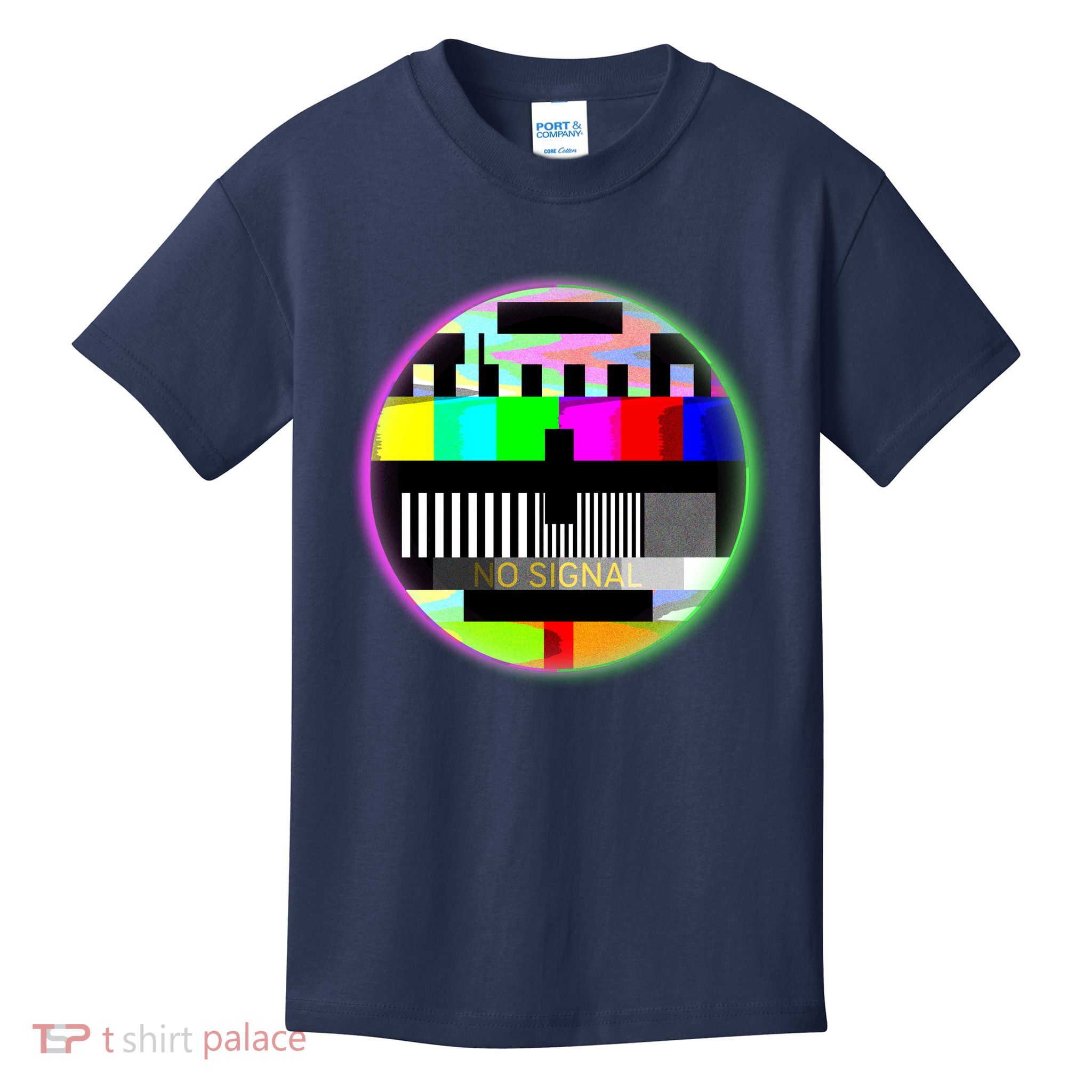 Cool Retro No Tv Signal Kids T-Shirt