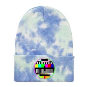 Cool Retro No Tv Signal Tie Dye 12in Knit Beanie