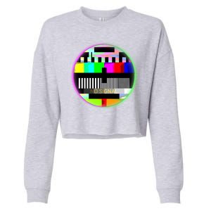 Cool Retro No Tv Signal Cropped Pullover Crew