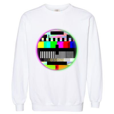 Cool Retro No Tv Signal Garment-Dyed Sweatshirt