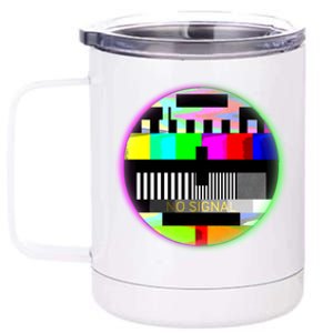 Cool Retro No Tv Signal 12 oz Stainless Steel Tumbler Cup