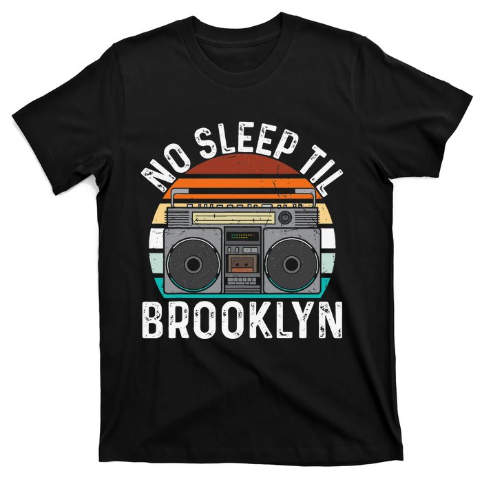 Cool Retro No Sleep Til Brooklyn Old School Portable Stereo T-Shirt