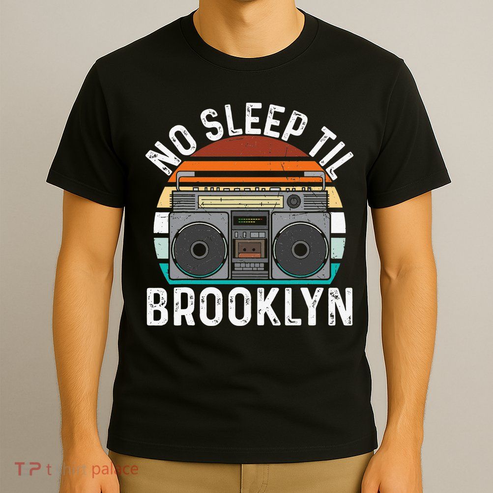 Cool Retro No Sleep Til Brooklyn Old School Portable Stereo T-Shirt