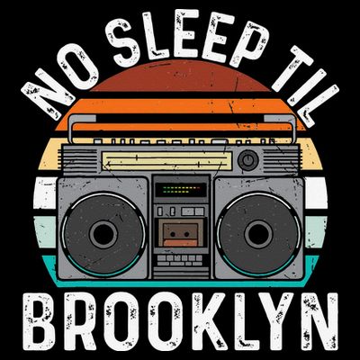 Cool Retro No Sleep Til Brooklyn Old School Portable Stereo T-Shirt