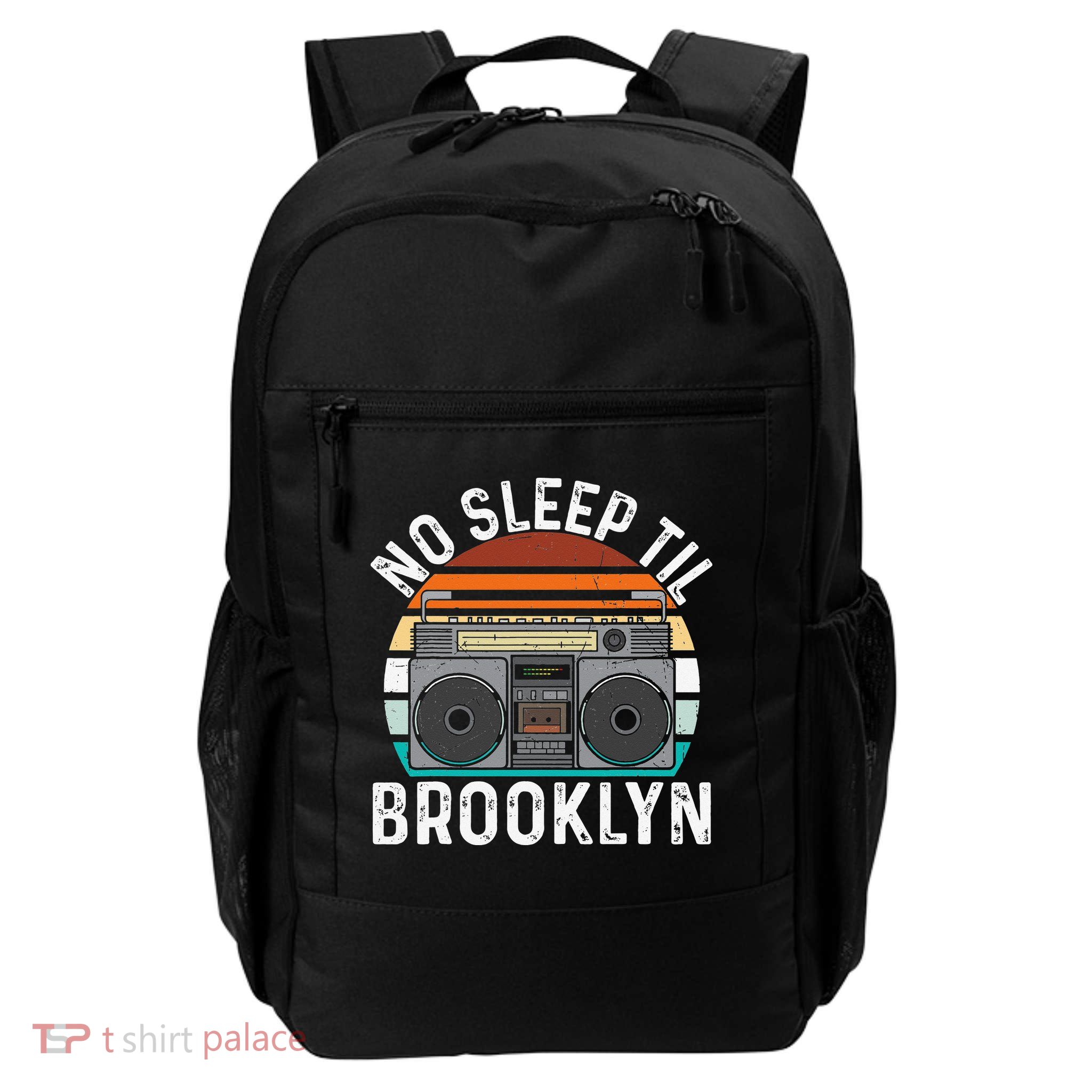 Cool Retro No Sleep Til Brooklyn Old School Portable Stereo Daily Commute Backpack