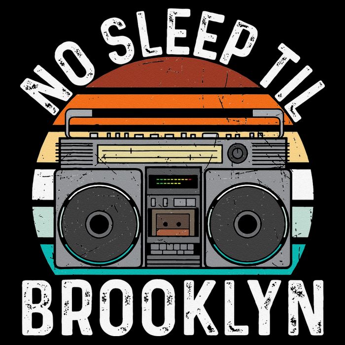 Cool Retro No Sleep Til Brooklyn Old School Portable Stereo 7-Panel Snapback Hat