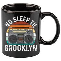 Cool Retro No Sleep Til Brooklyn Old School Portable Stereo 11oz C Handle Ceramic Mug