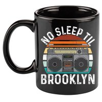 Cool Retro No Sleep Til Brooklyn Old School Portable Stereo 11oz C Handle Ceramic Mug