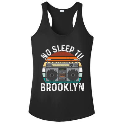 Cool Retro No Sleep Til Brooklyn Old School Portable Stereo Ladies PosiCharge Competitor Racerback Tank