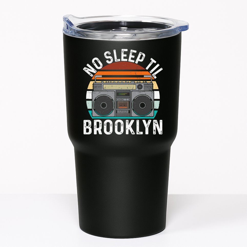 Cool Retro No Sleep Til Brooklyn Old School Portable Stereo Tumbler