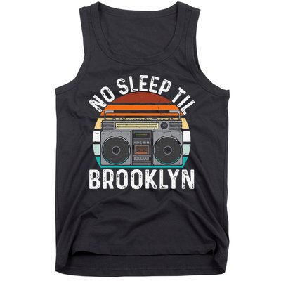 Cool Retro No Sleep Til Brooklyn Old School Portable Stereo Tank Top