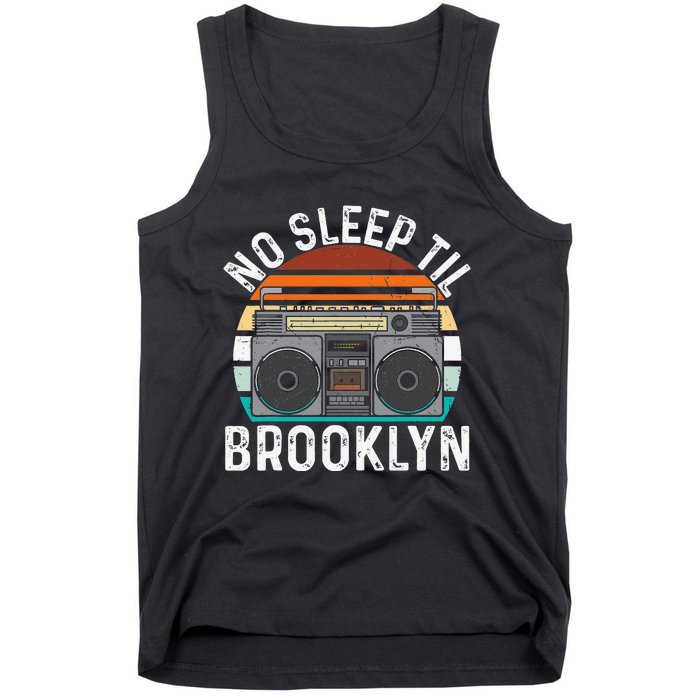 Cool Retro No Sleep Til Brooklyn Old School Portable Stereo Tank Top