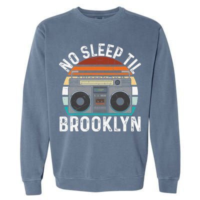 Cool Retro No Sleep Til Brooklyn Old School Portable Stereo Garment-Dyed Sweatshirt