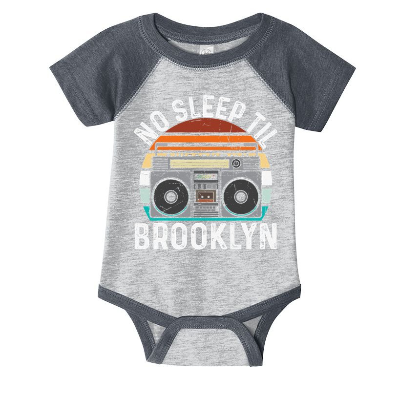 Cool Retro No Sleep Til Brooklyn Old School Portable Stereo Infant Baby Jersey Bodysuit