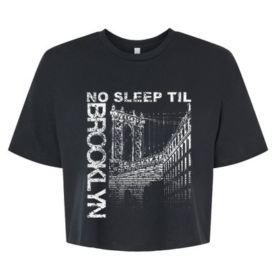 Cool Retro No Sleep Til Brooklyn Old School Portable Stereo Bella+Canvas Jersey Crop Tee