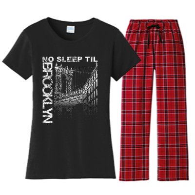 Cool Retro No Sleep Til Brooklyn Old School Portable Stereo Women's Flannel Pajama Set