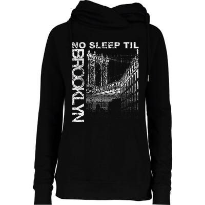 Cool Retro No Sleep Til Brooklyn Old School Portable Stereo Womens Funnel Neck Pullover Hood