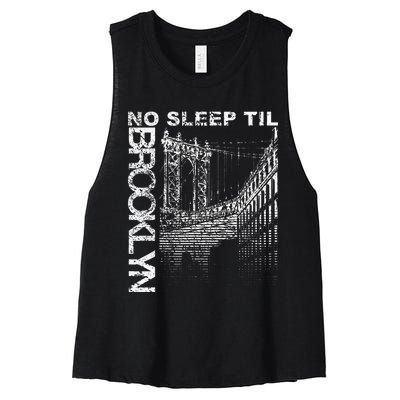 Cool Retro No Sleep Til Brooklyn Old School Portable Stereo Women's Racerback Cropped Tank