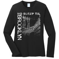 Cool Retro No Sleep Til Brooklyn Old School Portable Stereo Ladies Long Sleeve Shirt