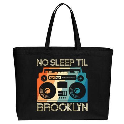 Cool Retro No Sleep Til Brooklyn Old School Portable Stereo Cotton Canvas Jumbo Tote