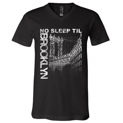 Cool Retro No Sleep Til Brooklyn Old School Portable Stereo V-Neck T-Shirt