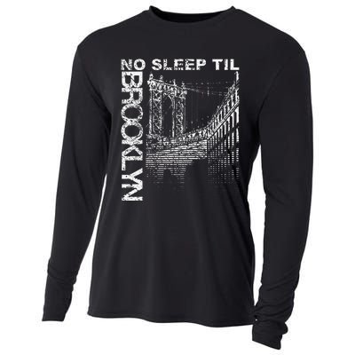 Cool Retro No Sleep Til Brooklyn Old School Portable Stereo Cooling Performance Long Sleeve Crew