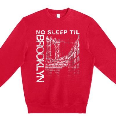 Cool Retro No Sleep Til Brooklyn Old School Portable Stereo Premium Crewneck Sweatshirt