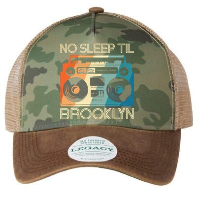 Cool Retro No Sleep Til Brooklyn Old School Portable Stereo Legacy Tie Dye Trucker Hat