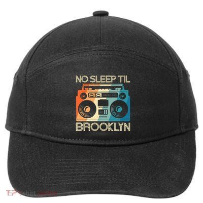 Cool Retro No Sleep Til Brooklyn Old School Portable Stereo 7-Panel Snapback Hat