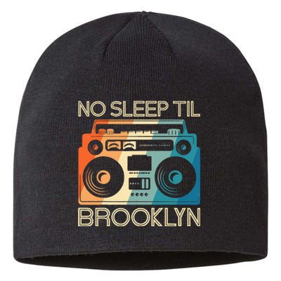 Cool Retro No Sleep Til Brooklyn Old School Portable Stereo Sustainable Beanie