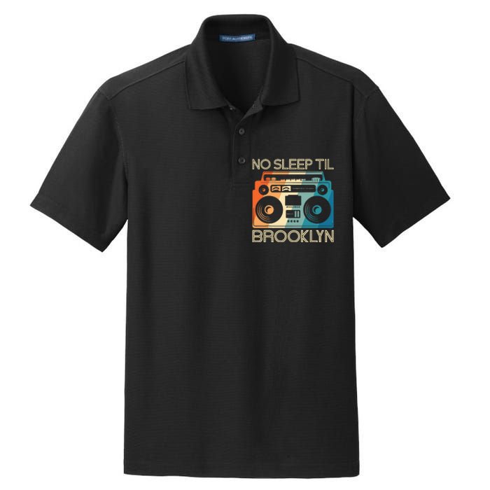 Cool Retro No Sleep Til Brooklyn Old School Portable Stereo Dry Zone Grid Polo