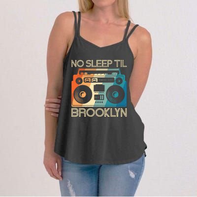 Cool Retro No Sleep Til Brooklyn Old School Portable Stereo Women's Strappy Tank