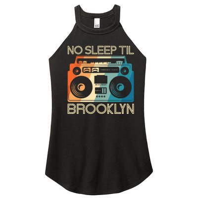 Cool Retro No Sleep Til Brooklyn Old School Portable Stereo Women’s Perfect Tri Rocker Tank