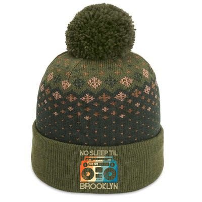 Cool Retro No Sleep Til Brooklyn Old School Portable Stereo The Baniff Cuffed Pom Beanie