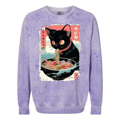 Cat Ramen Noodle Japanese Anime Manga Ramen Kawaii Cat Colorblast Crewneck Sweatshirt