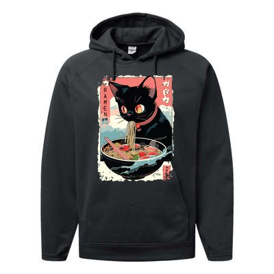 Cat Ramen Noodle Japanese Anime Manga Ramen Kawaii Cat Performance Fleece Hoodie