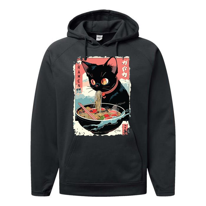 Cat Ramen Noodle Japanese Anime Manga Ramen Kawaii Cat Performance Fleece Hoodie