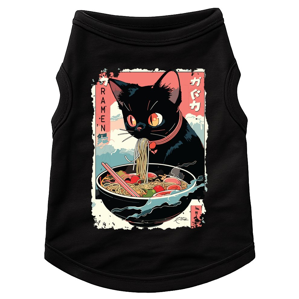 Cat Ramen Noodle Japanese Anime Manga Ramen Kawaii Cat Doggie Tank
