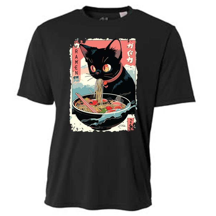 Cat Ramen Noodle Japanese Anime Manga Ramen Kawaii Cat Cooling Performance Crew T-Shirt