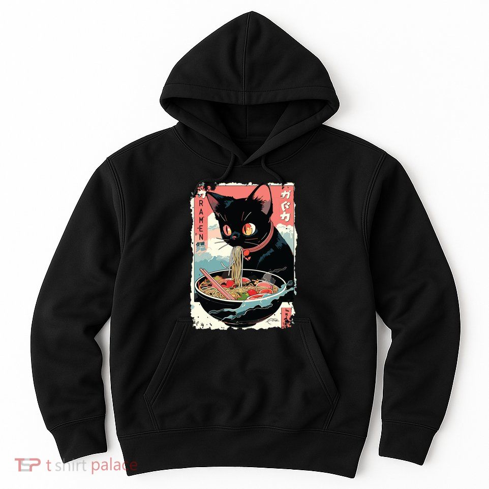 Cat Ramen Noodle Japanese Anime Manga Ramen Kawaii Cat Hoodie