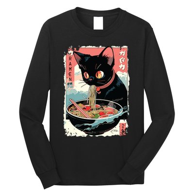 Cat Ramen Noodle Japanese Anime Manga Ramen Kawaii Cat Long Sleeve Shirt
