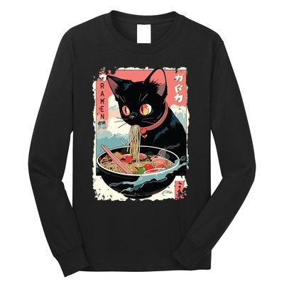 Cat Ramen Noodle Japanese Anime Manga Ramen Kawaii Cat Long Sleeve Shirt