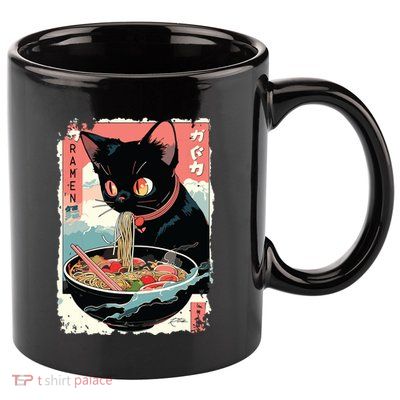 Cat Ramen Noodle Japanese Anime Manga Ramen Kawaii Cat 11oz C Handle Ceramic Mug