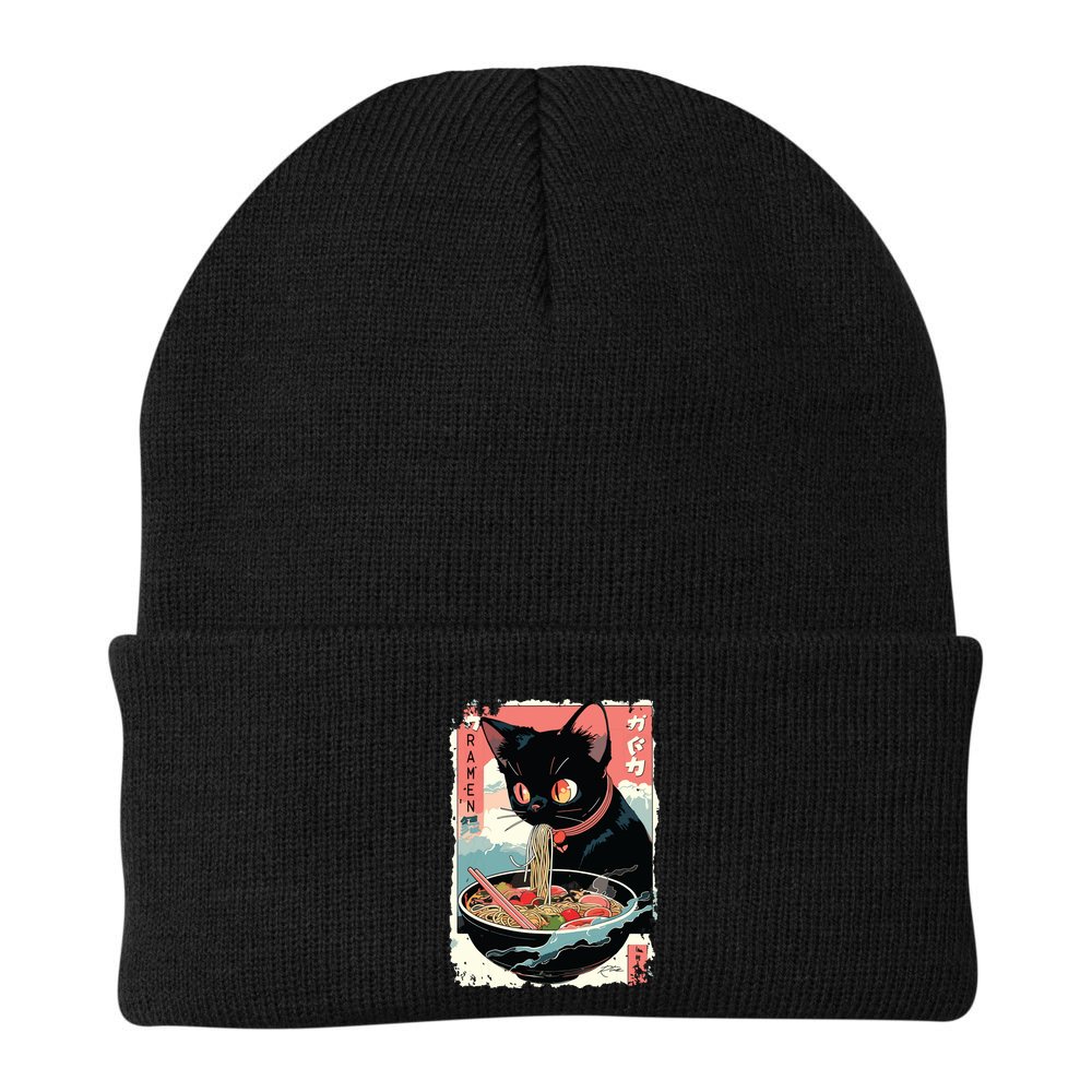 Cat Ramen Noodle Japanese Anime Manga Ramen Kawaii Cat Beanie