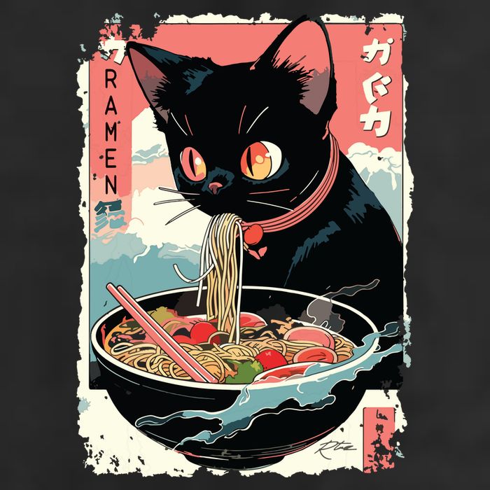 Cat Ramen Noodle Japanese Anime Manga Ramen Kawaii Cat Beanie