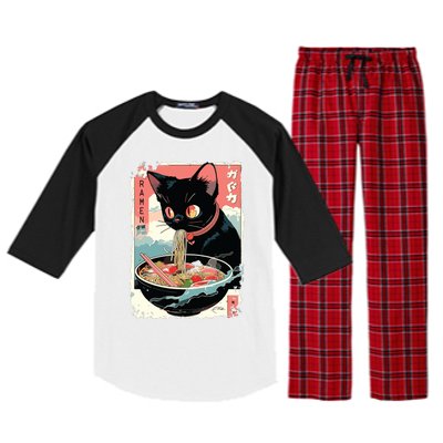 Cat Ramen Noodle Japanese Anime Manga Ramen Kawaii Cat Raglan Sleeve Pajama Set